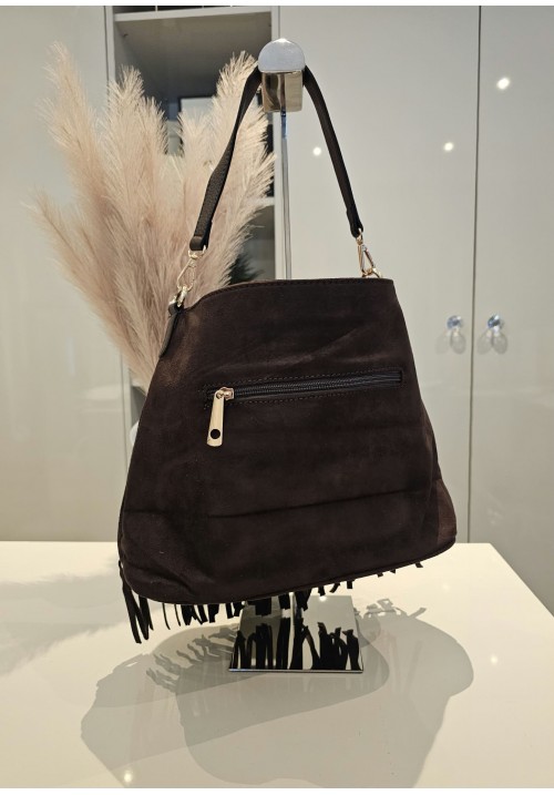RODEO ROSE TASSLE BAG - CHOCOLATE