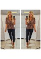 LUNCH DATE TIE FRONT TOP - LEOPARD PRINT 