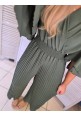 FLUTTER AND PLEAT JUMPSUIT - KHAKI