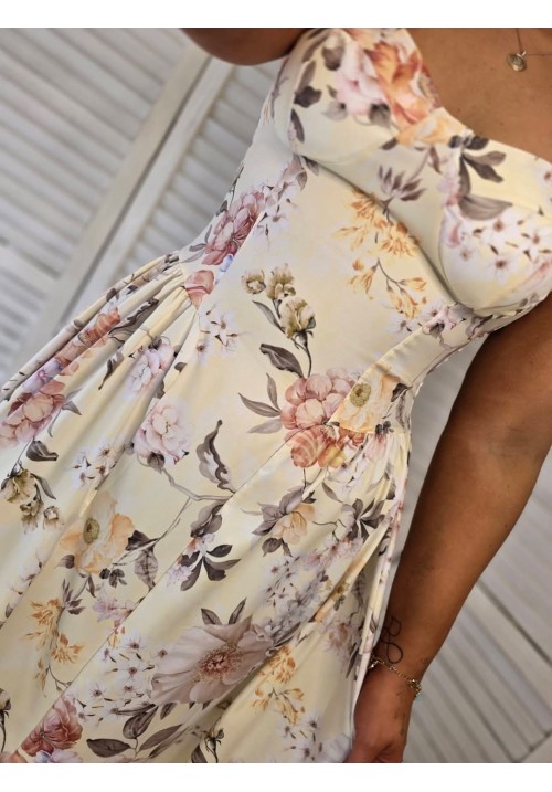 SWEETHEART SCULPTED MAXI DRESS - LEMON FLORAL