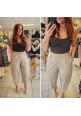 CHIC AND SCULPTED BARREL LEG TROUSER - BEIGE