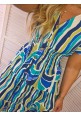  FLORA FIESTA FLUTTER SLEEVE SUMMER DRESS -  MUSTARD ABSTRACT