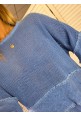 MYKONOS MEMORIES DISTRESSED LINEN TOP - DENIM BLUE 