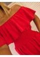 CURVY GIRLS FRILL SEEKER PLAYSUIT - RED