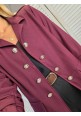  CASUAL COMMANDER LONG MILITARY BLAZER - WINE 