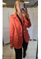  CASUAL COMMANDER LONG MILITARY BLAZER - RUST