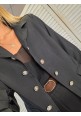  CASUAL COMMANDER LONG MILITARY BLAZER - BLACK
