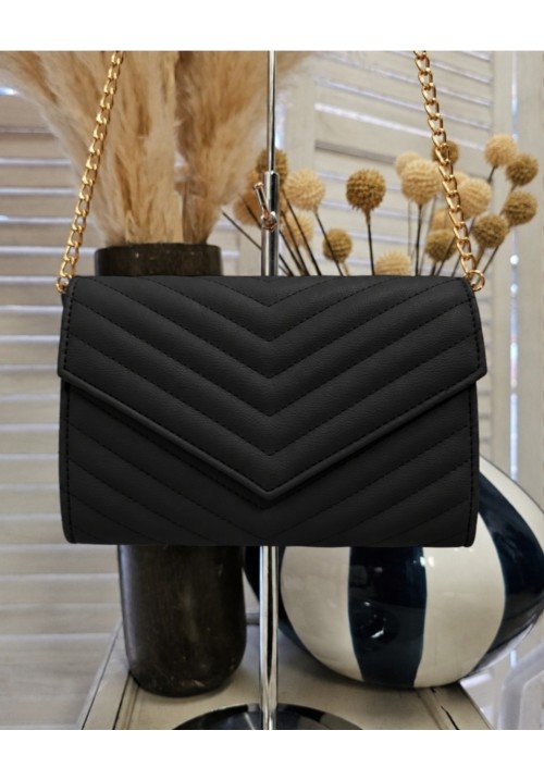 COCO CLASSIC CHEVRON BAG - BLACK 