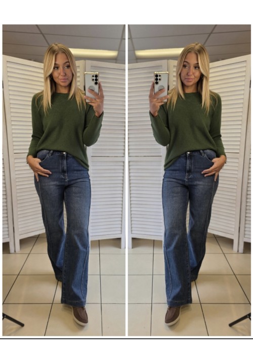 KNIT PICK JUMPER - MOSS GREEN