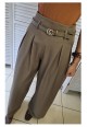  PLEAT AND EASY TAILORED TROUSER - MOCHA
