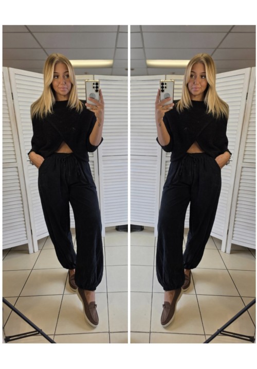  WRAP STAR KNITTED JUMPER - BLACK