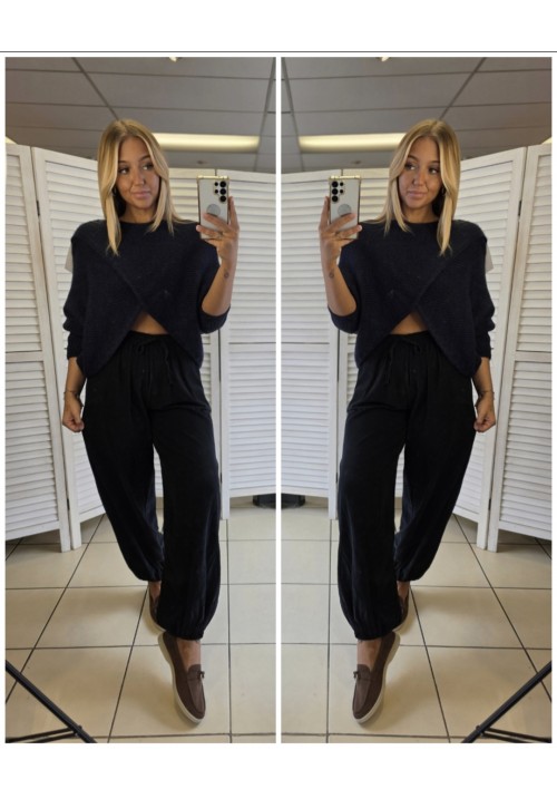  WRAP STAR KNITTED JUMPER - NAVY