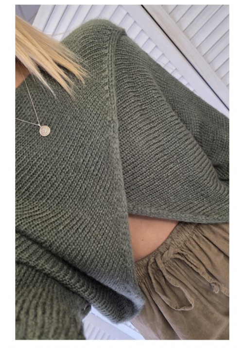 WRAP STAR KNITTED JUMPER - MOSS