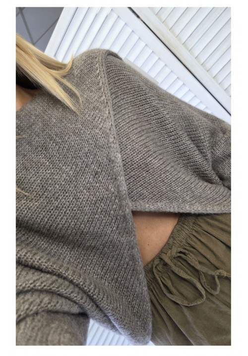 WRAP STAR KNITTED JUMPER - SAND