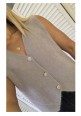 FUZZY LOGIC KNITTED VEST - TAUPE
