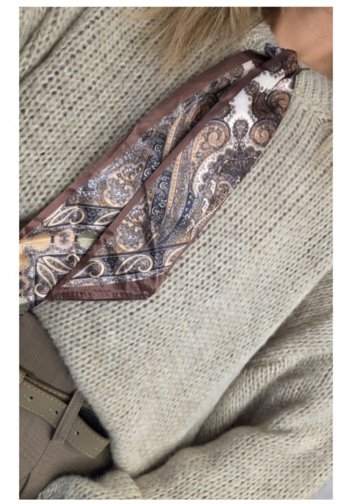 SCARF ACE KNITTED JUMPER - CREAM