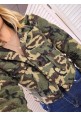  CAMO CROP BORG JACKET - KHAKI