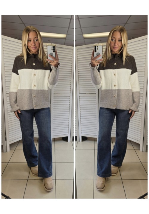 COFFEE DATE CARDIGAN - CHOCOLATE