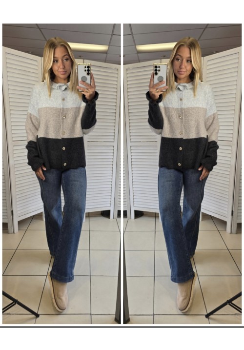 COFFEE DATE CARDIGAN - GREY