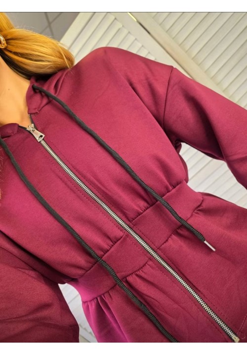  CINCHED SILHOUETTE LOUNGE SUIT - WINE
