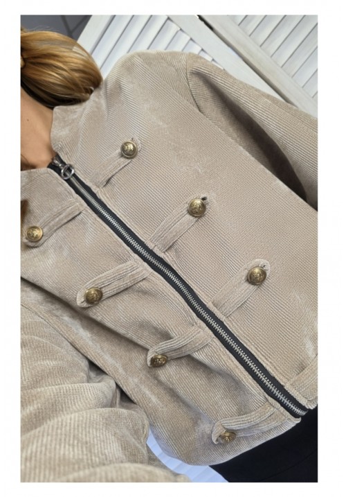 MAJOR CRUSH NEEDLE CORD JACKET - SAND