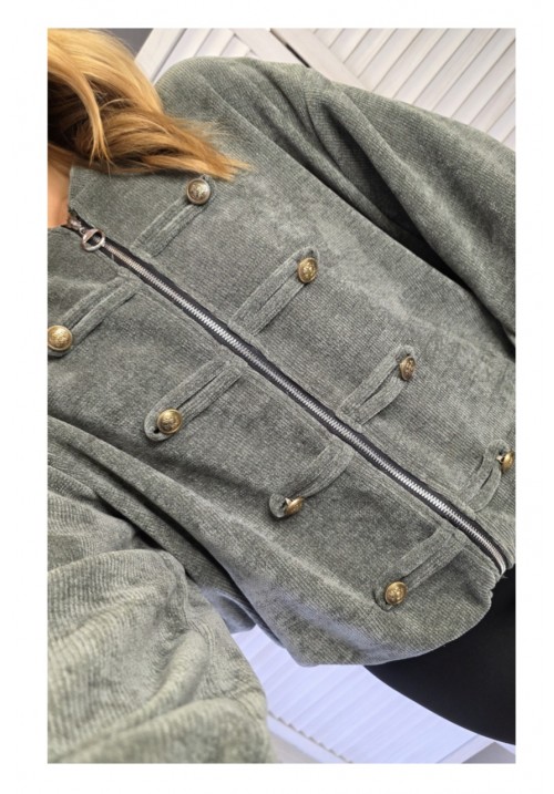 MAJOR CRUSH NEEDLE CORD JACKET - KAHKI