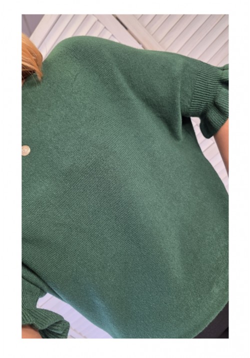  FRILL & EASY KNITTED JUMPER - GREEN