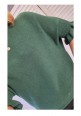  FRILL & EASY KNITTED JUMPER - GREEN