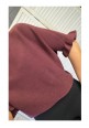  FRILL & EASY KNITTED JUMPER - WINE