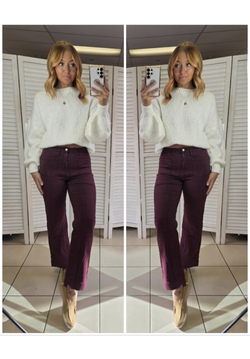  EASY STREET POCKET FRONT JEANS - WINE