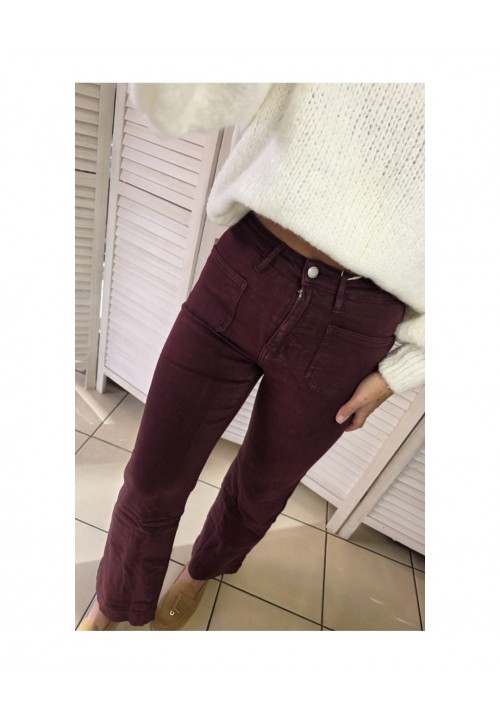 EASY STREET POCKET FRONT JEANS - WINE