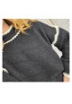 COSY CLUB CONTRAST STITCH JUMPER -  BLACK