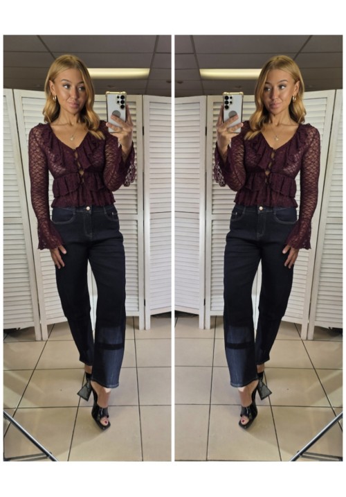  THE ICON BARRELL LEG DARK WASH JEANS 