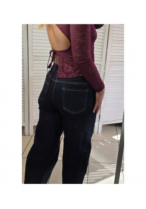 THE ICON BARRELL LEG DARK WASH JEANS