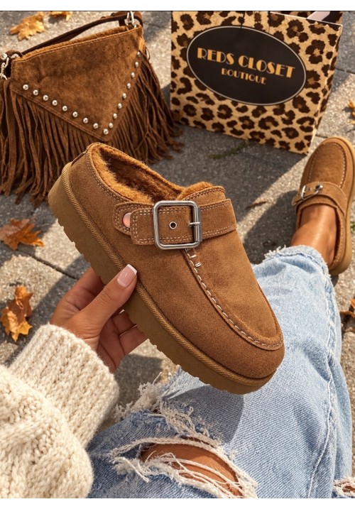 SNUG STAR PREMIUM FAUX FUR CLOG - TAN