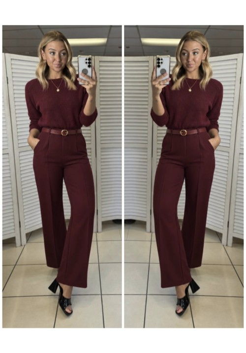  BOSS BABE TROUSERS - WINE