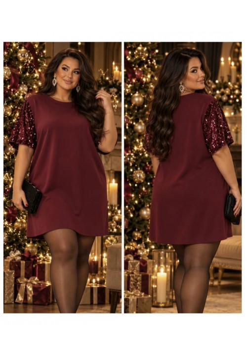   CURVY GIRLS VELVET KISS SHIFT DRESS 