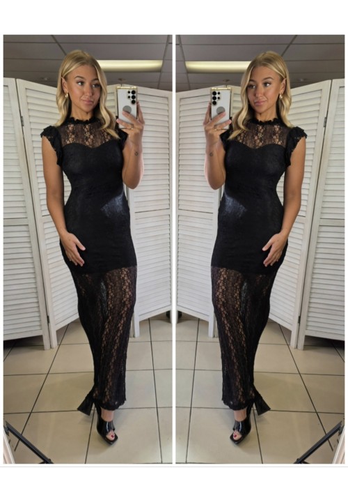   AFTER HOURS LACE MAXI BODYCON - BLACK